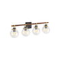Kohler - Holt Four-light sconce - Matte Black with Brushed Moderne Brass