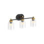 Kohler - Tannage Three-light sconce - Matte Black with Brushed Moderne Brass