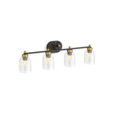 Kohler - Tannage Four-light sconce - Matte Black with Brushed Moderne Brass