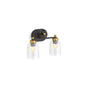 Kohler - Tannage Two-light sconce - Matte Black with Brushed Moderne Brass