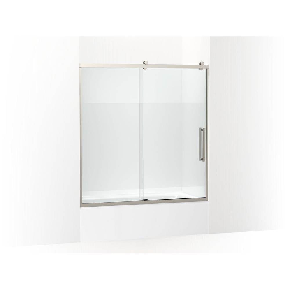 Kohler - PremiseE 61-3/4'' H Sliding Bath Door With 5/16''-Thick Glass - Anodized Brushed Nickel