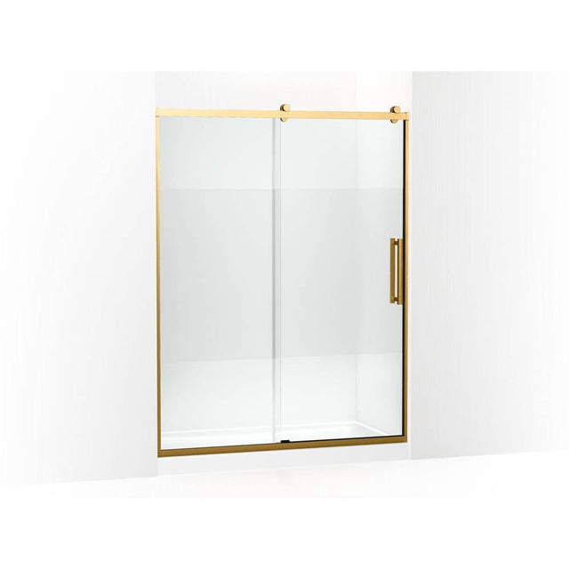 Kohler - PremiseE 76'' H Sliding Shower Door With 5/16''-Thick Glass - Vibrant Brushed Moderne Brass