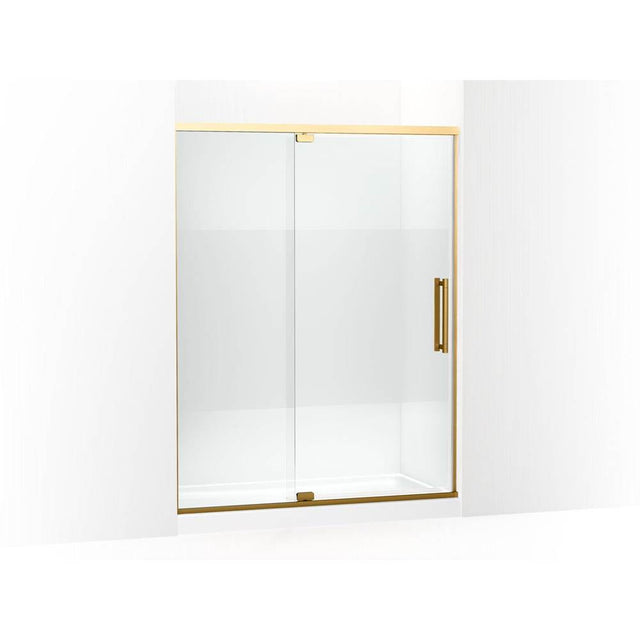 Kohler - PremiseE 76'' H Pivot Shower Door With 5/16''-Thick Glass - Vibrant Brushed Moderne Brass