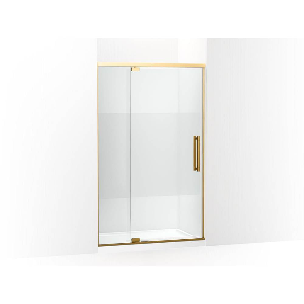 Kohler - PremiseE 76'' H Pivot Shower Door With 5/16''-Thick Glass - Vibrant Brushed Moderne Brass
