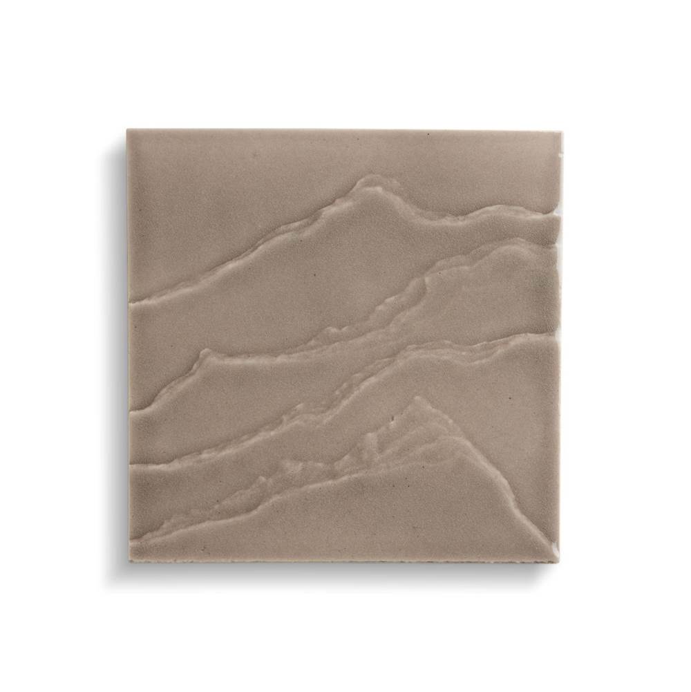 Kohler - LandshapesE by Daniel Arsham 6'' x 6'' feature tile produced by the KOHLER WasteLAB - Light Warm Grey