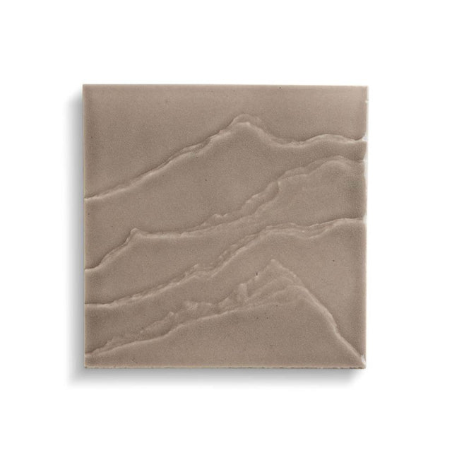 Kohler - LandshapesE by Daniel Arsham 6'' x 6'' feature tile produced by the KOHLER WasteLAB - Light Warm Grey