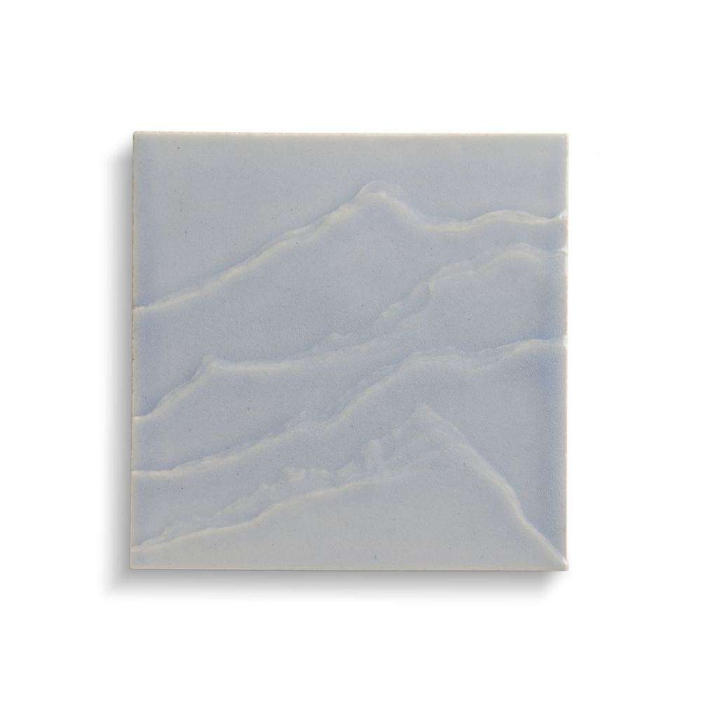 Kohler - LandshapesE by Daniel Arsham 6'' x 6'' feature tile produced by the KOHLER WasteLAB - Light Blue Grey