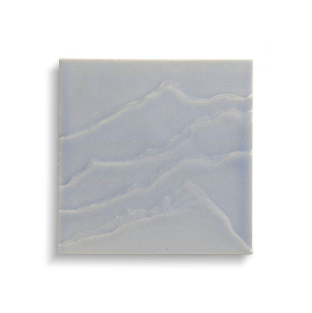 Kohler - LandshapesE by Daniel Arsham 6'' x 6'' feature tile produced by the KOHLER WasteLAB - Light Blue Grey