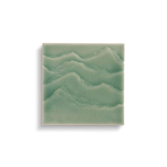 Kohler - LandshapesE by Daniel Arsham 4'' x 4'' Feature Tile produced by the KOHLER WasteLAB - Dark Celadon