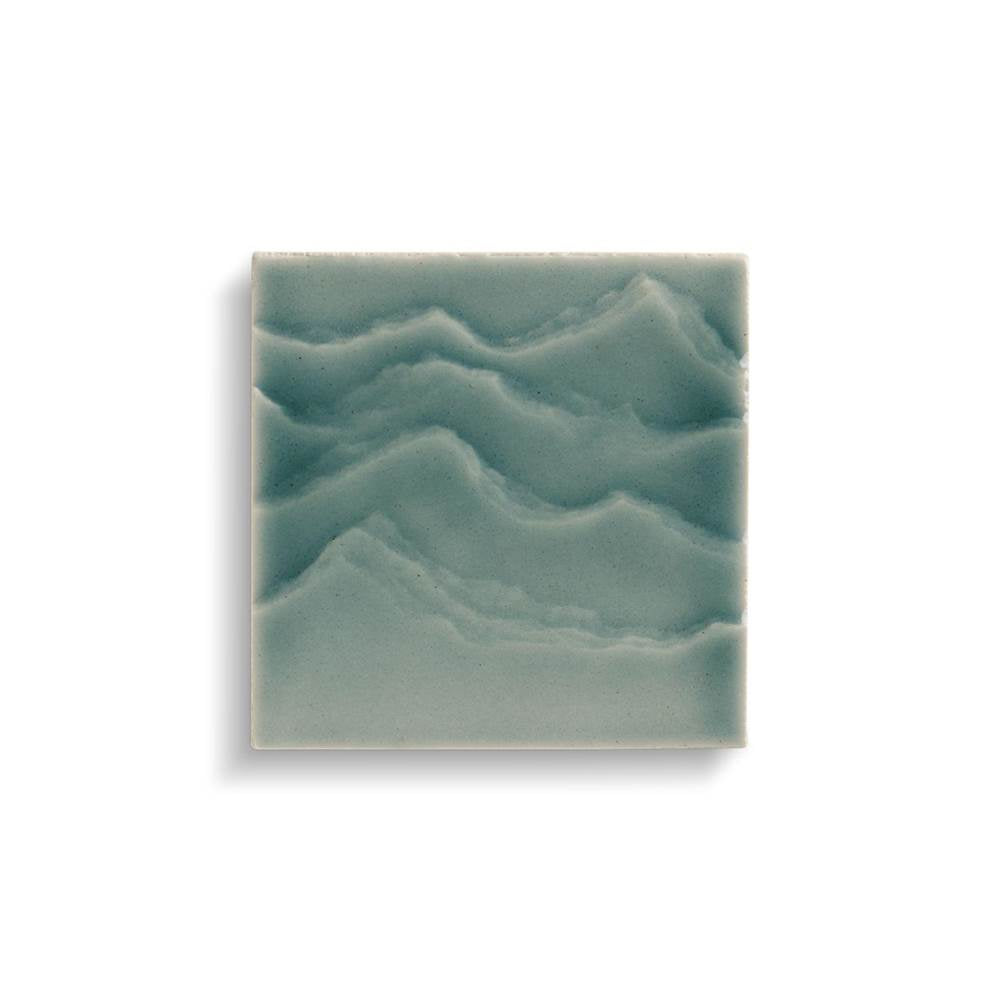 Kohler - LandshapesE by Daniel Arsham 4'' x 4'' Feature Tile produced by the KOHLER WasteLAB - Deep Teal