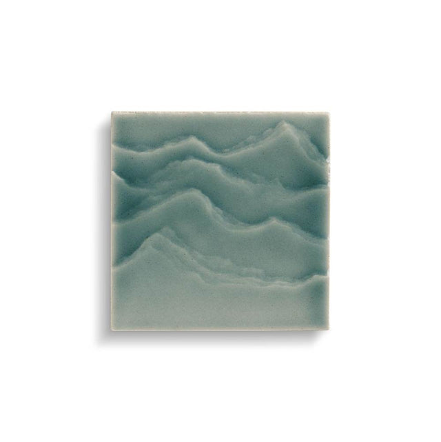 Kohler - LandshapesE by Daniel Arsham 4'' x 4'' Feature Tile produced by the KOHLER WasteLAB - Deep Teal