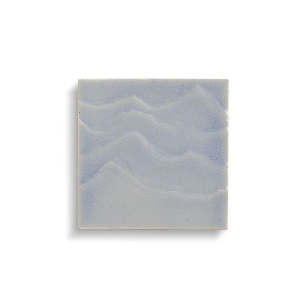 Kohler - LandshapesE by Daniel Arsham 4'' x 4'' Feature Tile produced by the KOHLER WasteLAB - Light Blue Grey