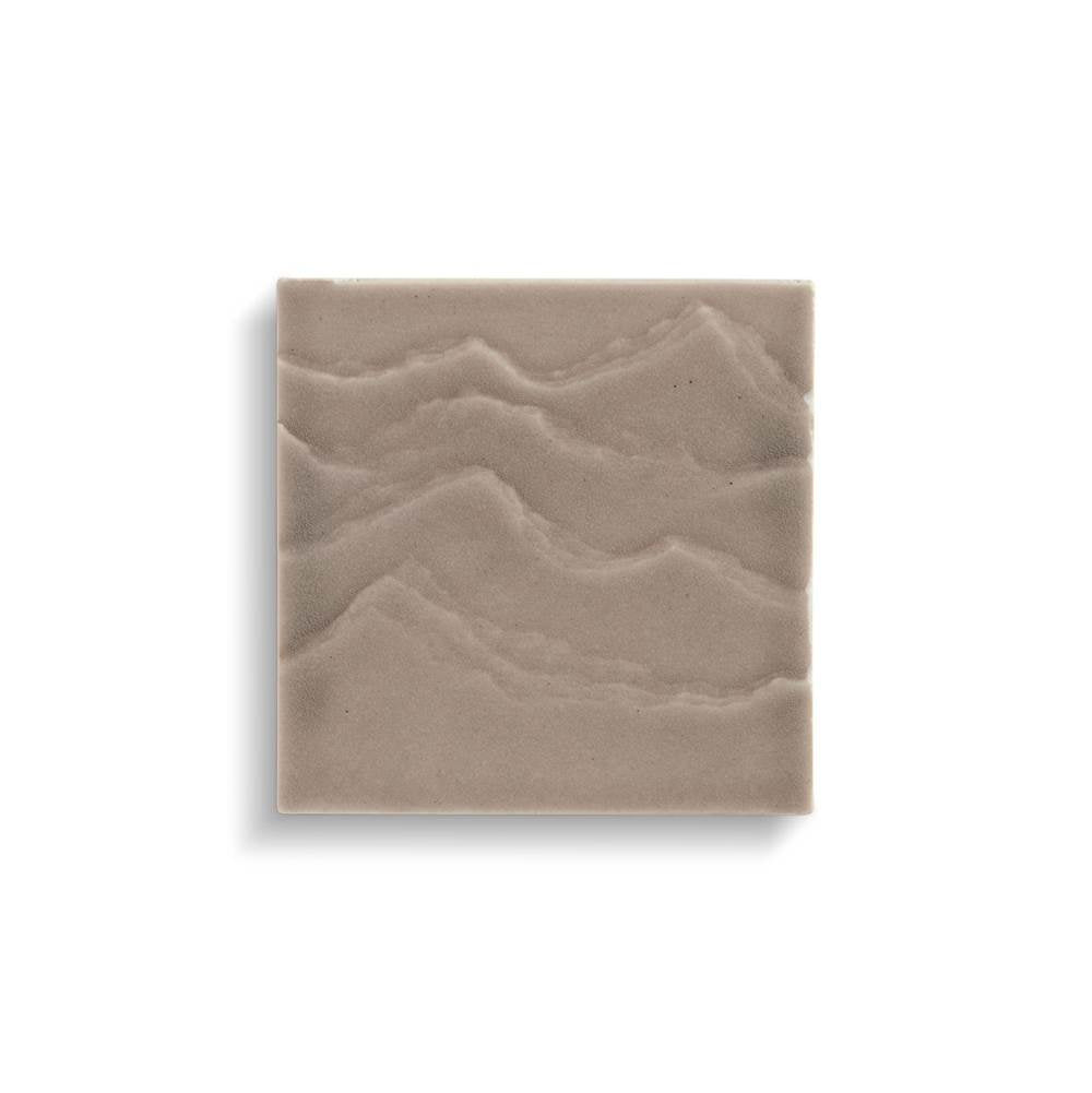 Kohler - LandshapesE by Daniel Arsham 4'' x 4'' Feature Tile produced by the KOHLER WasteLAB - Light Warm Grey