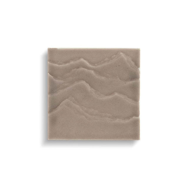 Kohler - LandshapesE by Daniel Arsham 4'' x 4'' Feature Tile produced by the KOHLER WasteLAB - Light Warm Grey