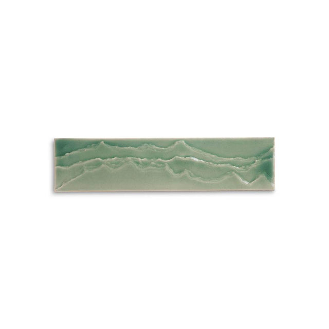 Kohler - LandshapesE by Daniel Arsham 3'' x 12'' feature tile produced by the KOHLER WasteLAB - Dark Celadon