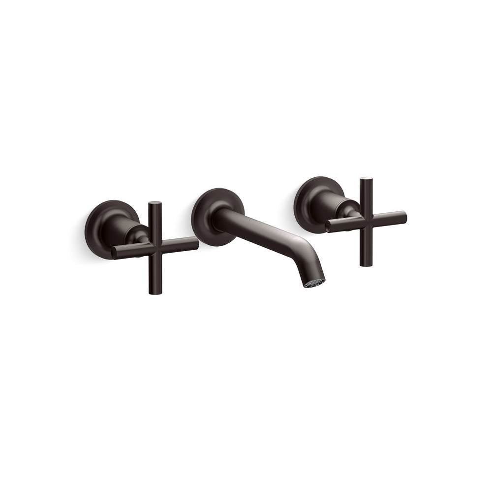 Kohler - Purist Wall-Mount Bathroom Sink Faucet Trim With Cross Handles 1.2 GPM - Brushed Graphite