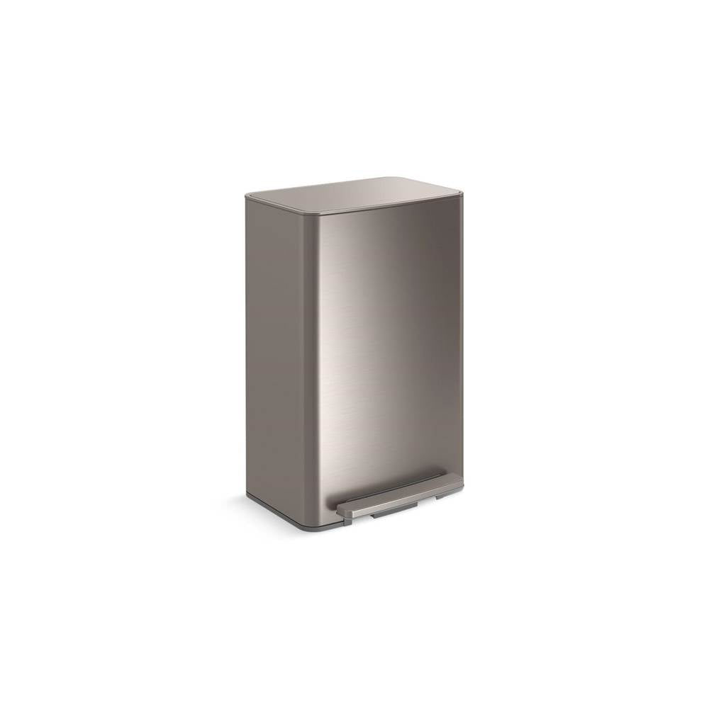 Kohler - 13-gallon curved step trash can - Stainless Steel
