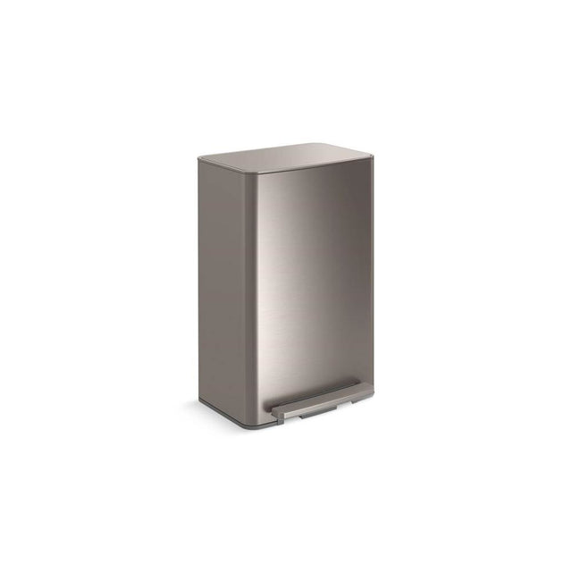 Kohler - 13-gallon curved step trash can - Stainless Steel