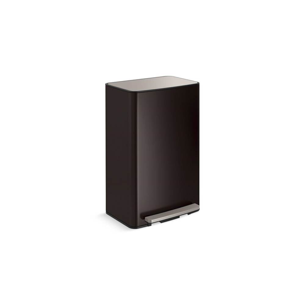 Kohler - 13-gallon curved step trash can - Black Stainless
