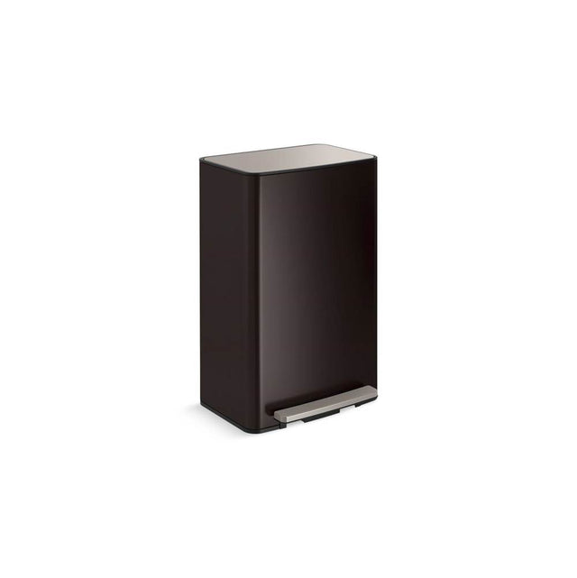 Kohler - 13-gallon curved step trash can - Black Stainless