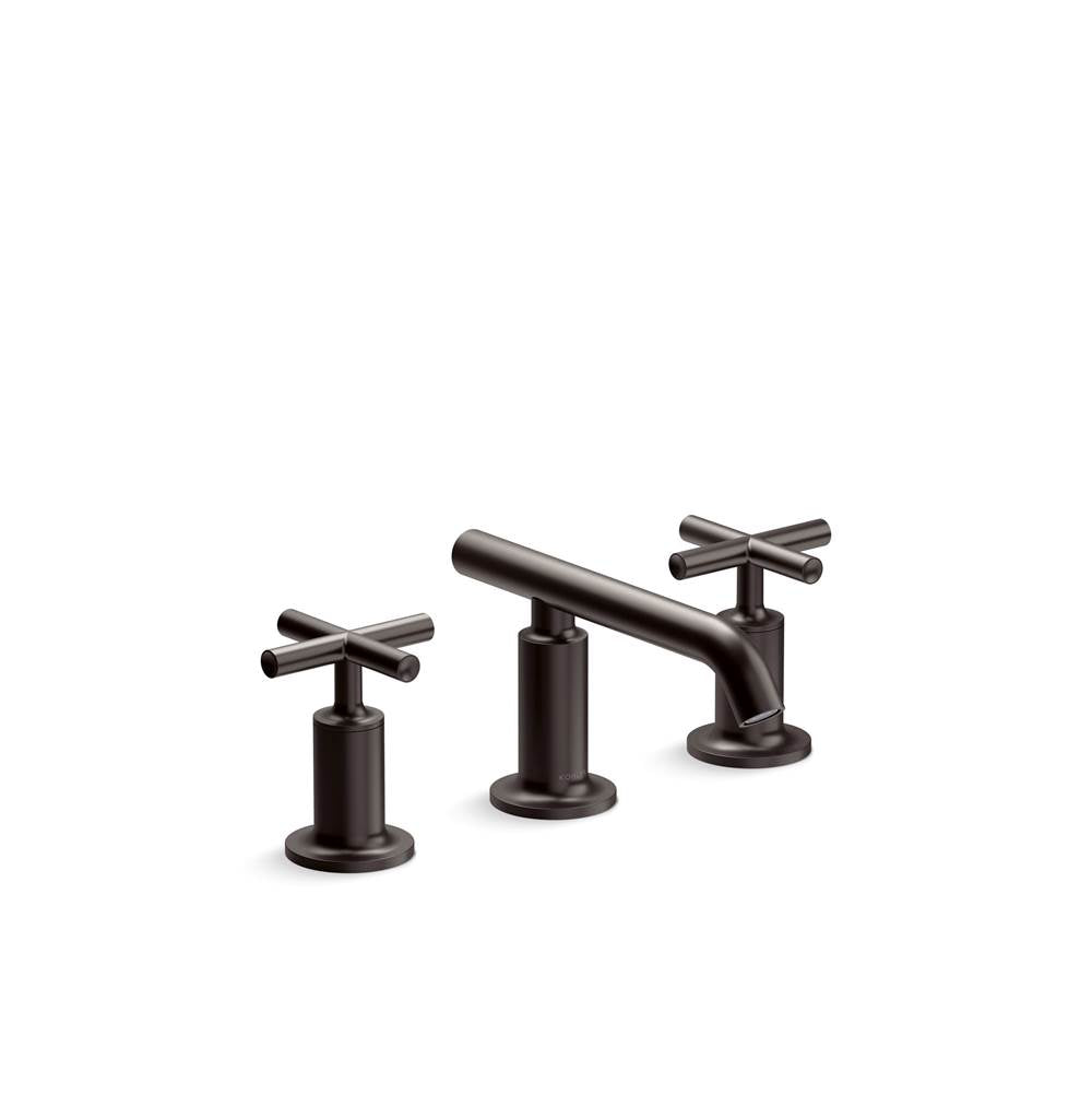 Kohler - Purist Widespread Bathroom Sink Faucet With Cross Handles 1.2 GPM - Brushed Graphite