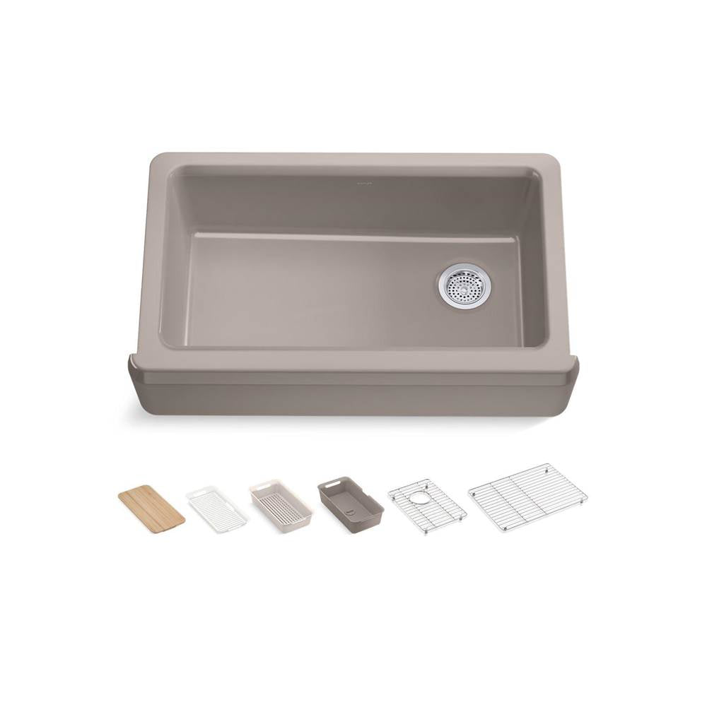 Riverby 35-3/4'' undermount single-bowl farmhouse workstation kitchen sink