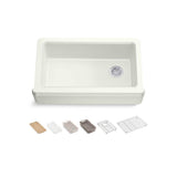 Riverby 35-3/4'' undermount single-bowl farmhouse workstation kitchen sink