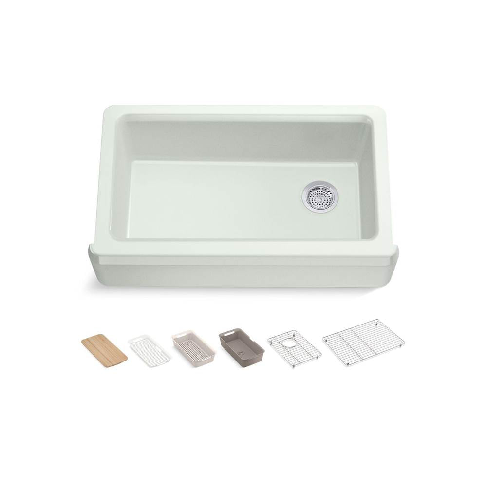 Riverby 35-3/4'' undermount single-bowl farmhouse workstation kitchen sink