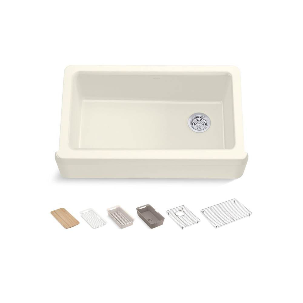 Riverby 35-3/4'' undermount single-bowl farmhouse workstation kitchen sink