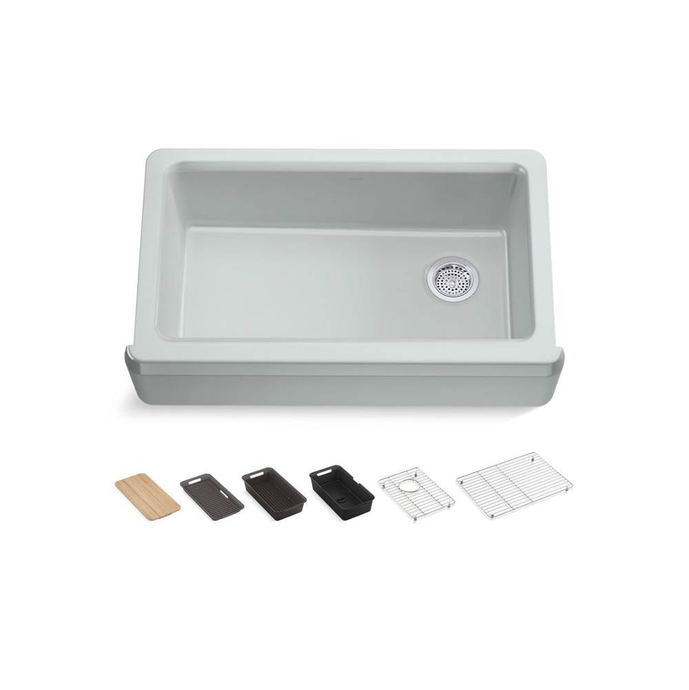 Riverby 35-3/4'' undermount single-bowl farmhouse workstation kitchen sink