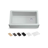 Riverby 35-3/4'' undermount single-bowl farmhouse workstation kitchen sink