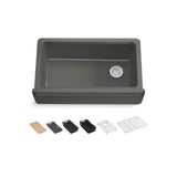 Riverby 35-3/4'' undermount single-bowl farmhouse workstation kitchen sink