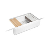 Kohler - Riverby 35-3/4'' undermount single-bowl farmhouse workstation kitchen sink - White