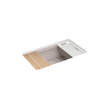 Kohler - Riverby 33'' undermount single-bowl workstation kitchen sink - Truffle