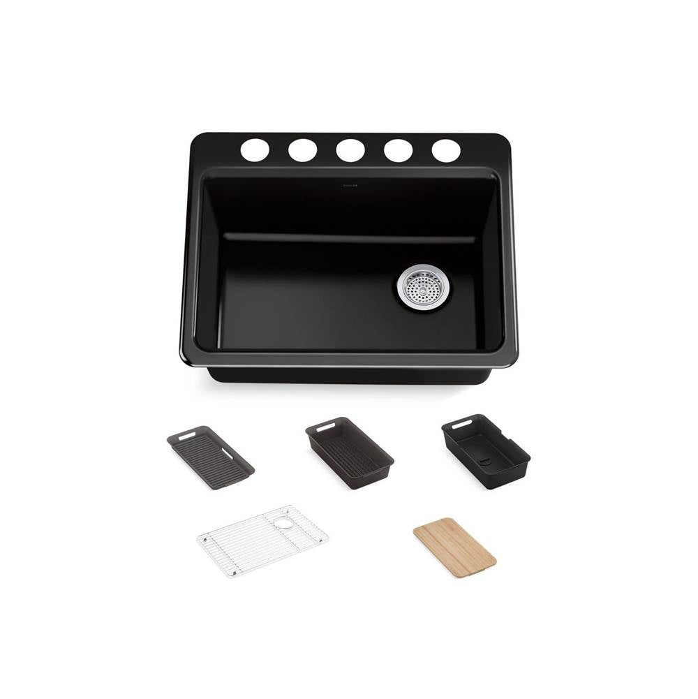 Riverby 27'' undermount single-bowl workstation kitchen sink