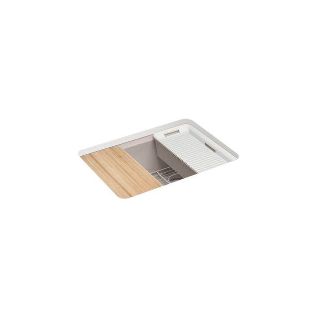 Kohler - Riverby 27'' undermount single-bowl workstation kitchen sink - Truffle