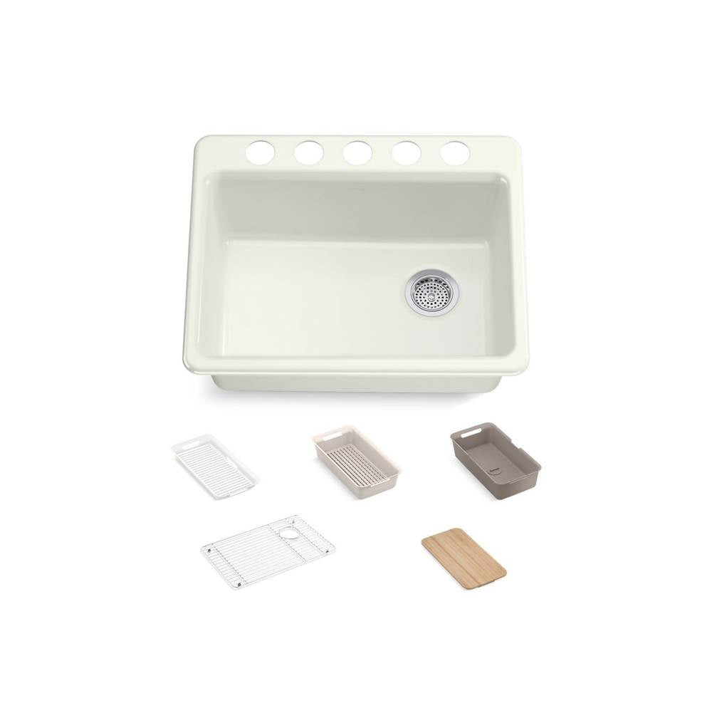 Riverby 27'' undermount single-bowl workstation kitchen sink