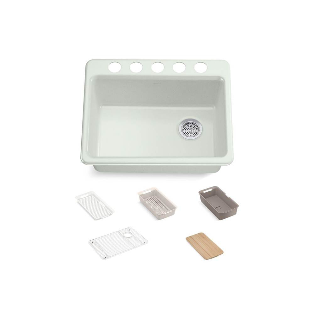 Riverby 27'' undermount single-bowl workstation kitchen sink