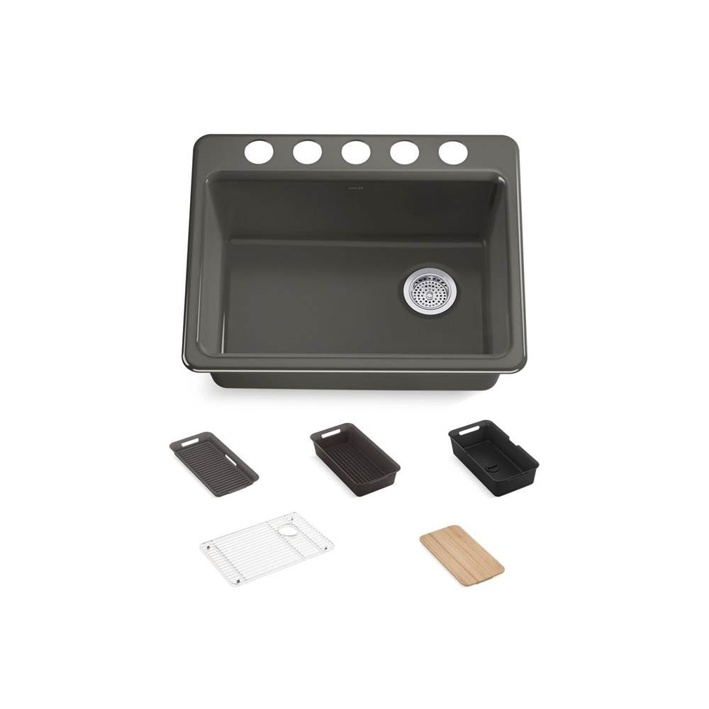 Riverby 27'' undermount single-bowl workstation kitchen sink