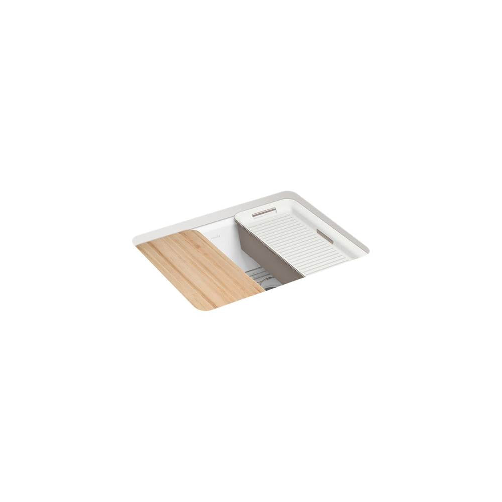 Kohler - Riverby 25'' undermount single-bowl workstation kitchen sink - White