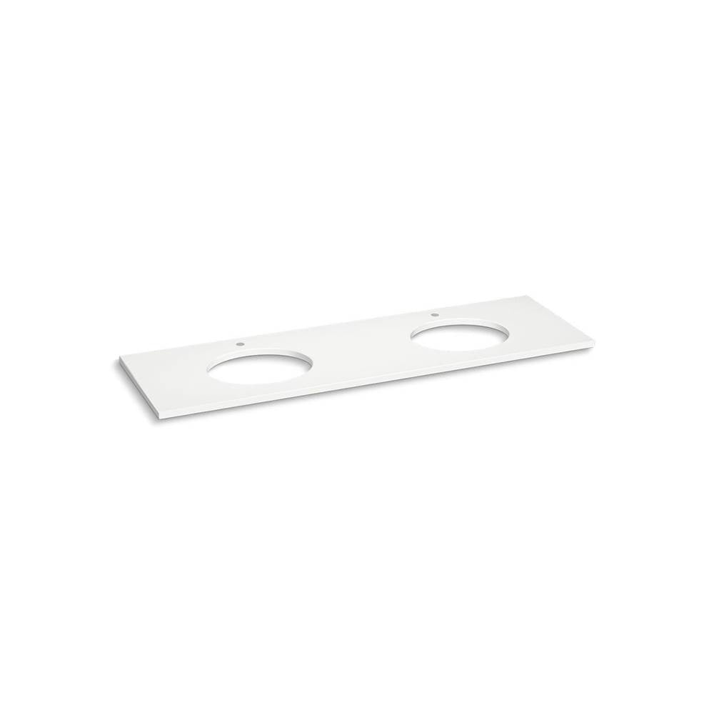 Kohler - Silestone 73'' quartz vanity top with two oval cutouts - Miami White