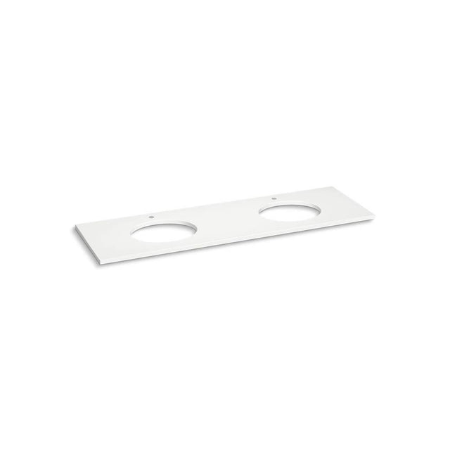 Kohler - Silestone 73'' quartz vanity top with two oval cutouts - Miami White