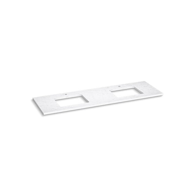 Kohler - Silestone 73'' quartz vanity top with two rectangular cutouts - Eternal Statuario