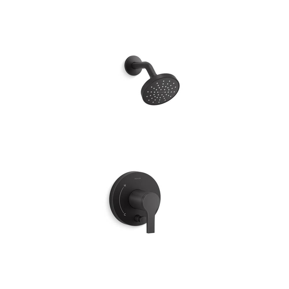 Kohler - Elate Rite-Temp shower trim kit with push-button diverter, 1.5 gpm - Matte Black