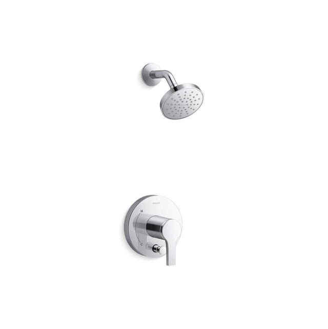 Kohler - Elate Rite-Temp shower trim kit with push-button diverter, 1.75 gpm - Polished Chrome