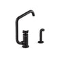 Kohler - BilletE Single-handle kitchen sink faucet with two-function extended-reach spout and side sprayer - Matte Black