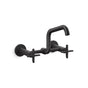 Kohler - BilletE Two-hole wall-mount bridge kitchen sink faucet - Matte Black