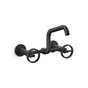 Kohler - BilletE Two-hole wall-mount bridge kitchen sink faucet - Matte Black