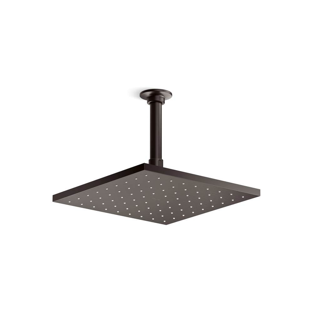 Kohler - Contemporary Square 10 in. Single-Function Rainhead 1.75 GPM - Brushed Graphite
