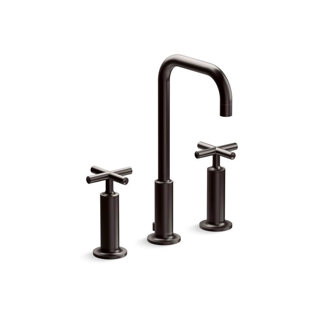 Kohler - Purist Widespread Bathroom Sink Faucet With Cross Handles 1.2 GPM - Brushed Graphite